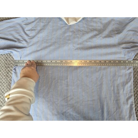 Vintage Christian Dior Monsieur Nightshirt XL Blue Striped 60/40 Cotton Poly - Picture 6 of 7